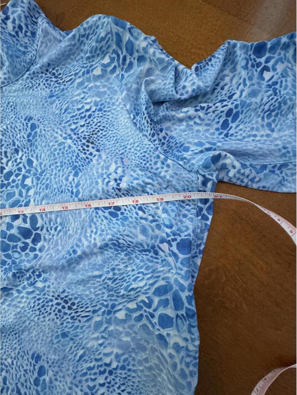 Calla XL Blue Patterned Long Sleeve Quarter Zip Pullover - Picture 3 of 6